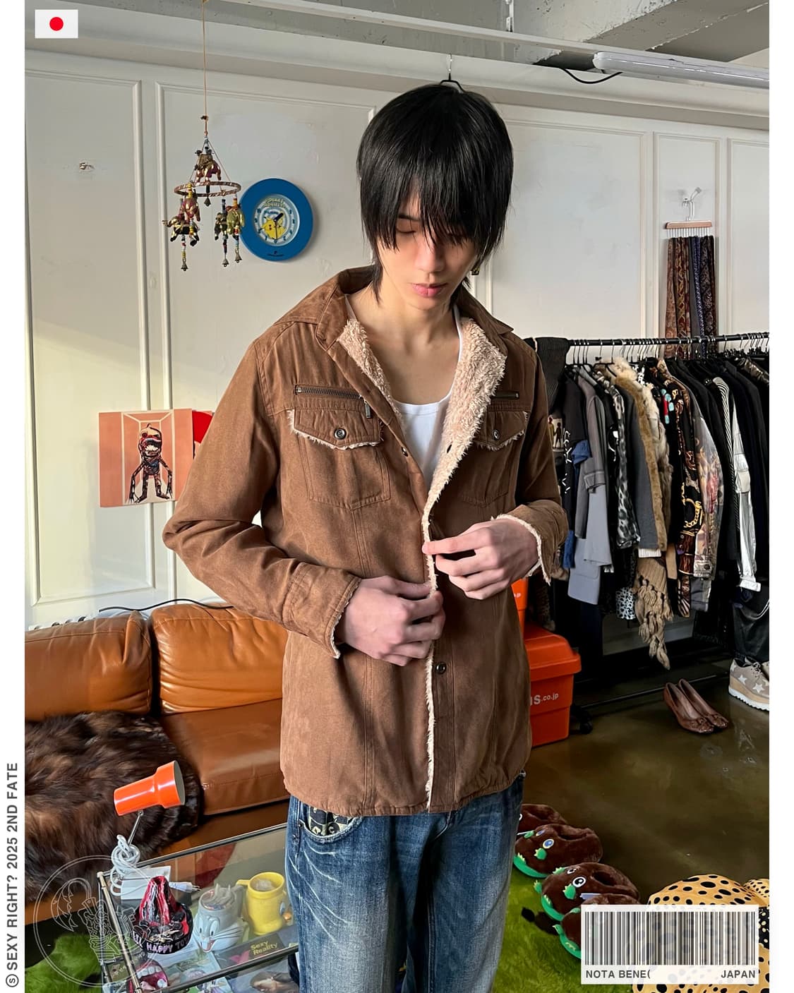 90-00s NOTA BENE Suede Fur Shirt Jacket 상품이미지1