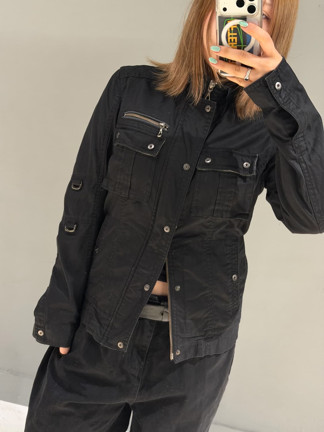 strap detail high-neck 2-way jacket 상품이미지3