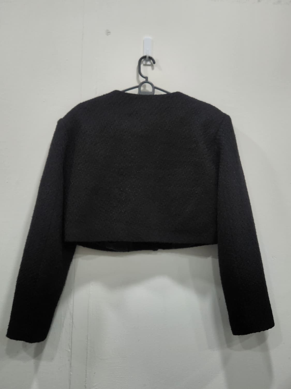 [F] 에비뉴 블랙 트위드 크롭 자켓 여성 프리사이즈 하객룩 상품이미지2