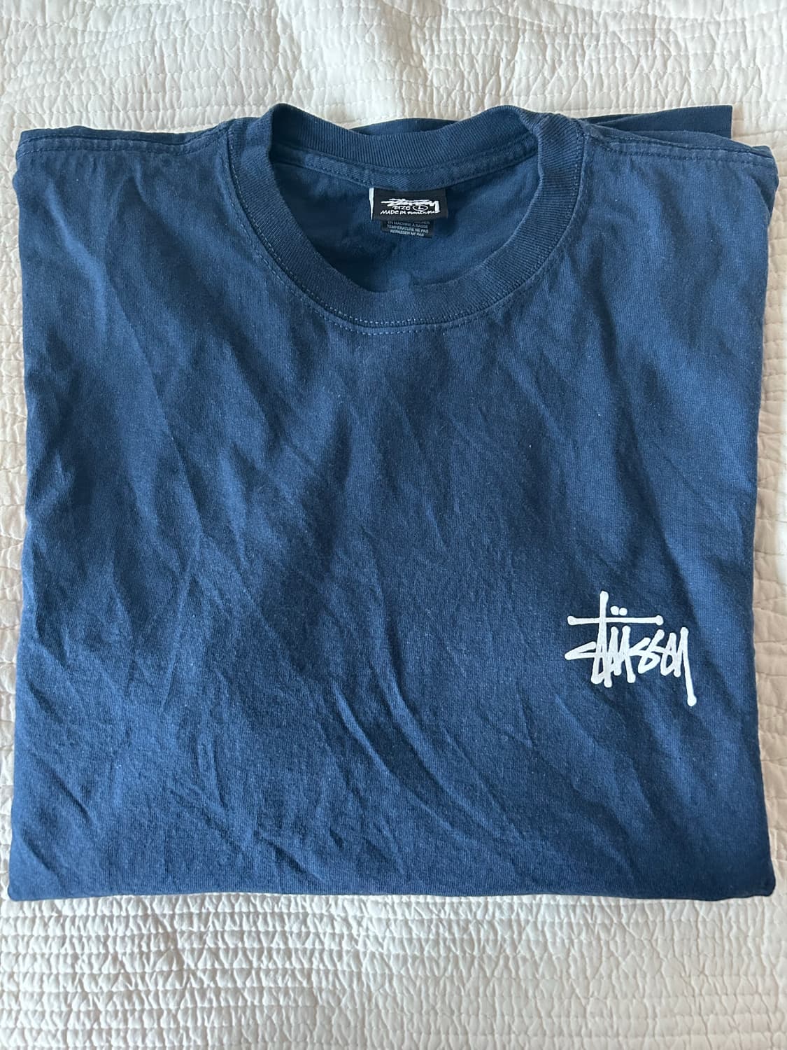 [크림정품/L사이즈] 스투시 베이직 롱슬리브 네이비 상품이미지1