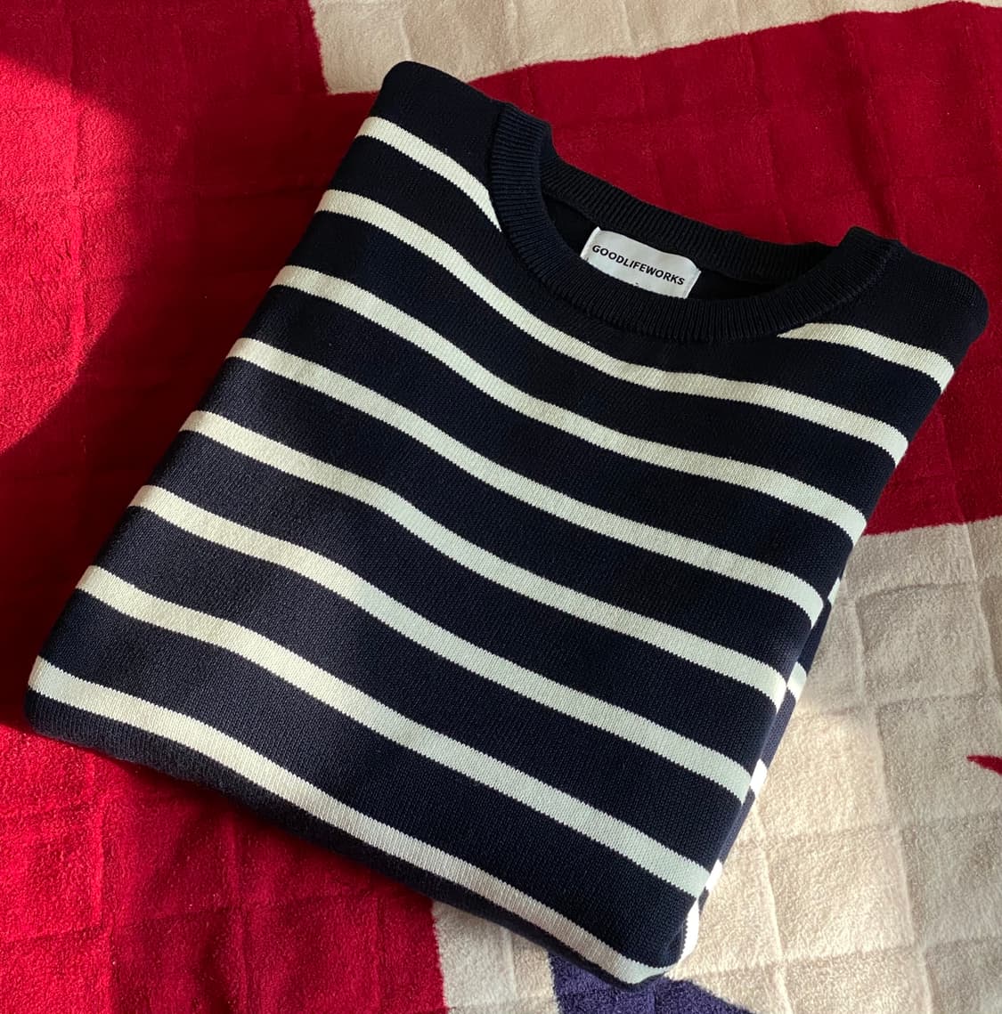 굿라이프웍스 스트라이프 니트 네이비 L 상품이미지3