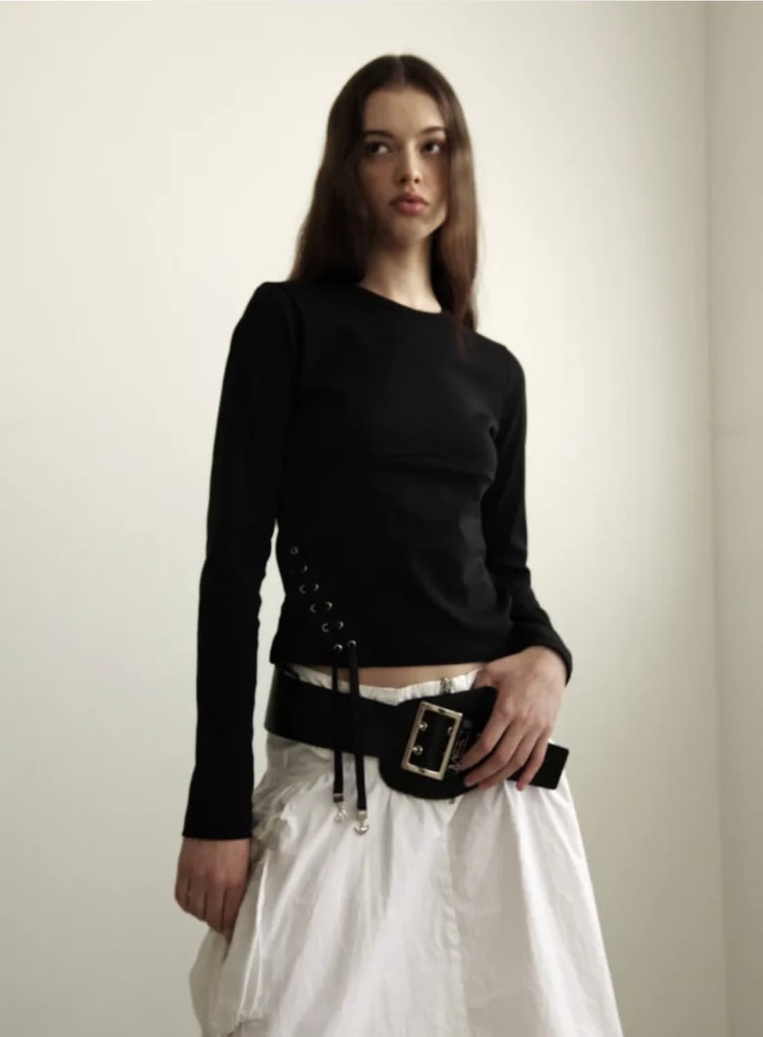Eyelet T-shirt 001(Bla 상품이미지2