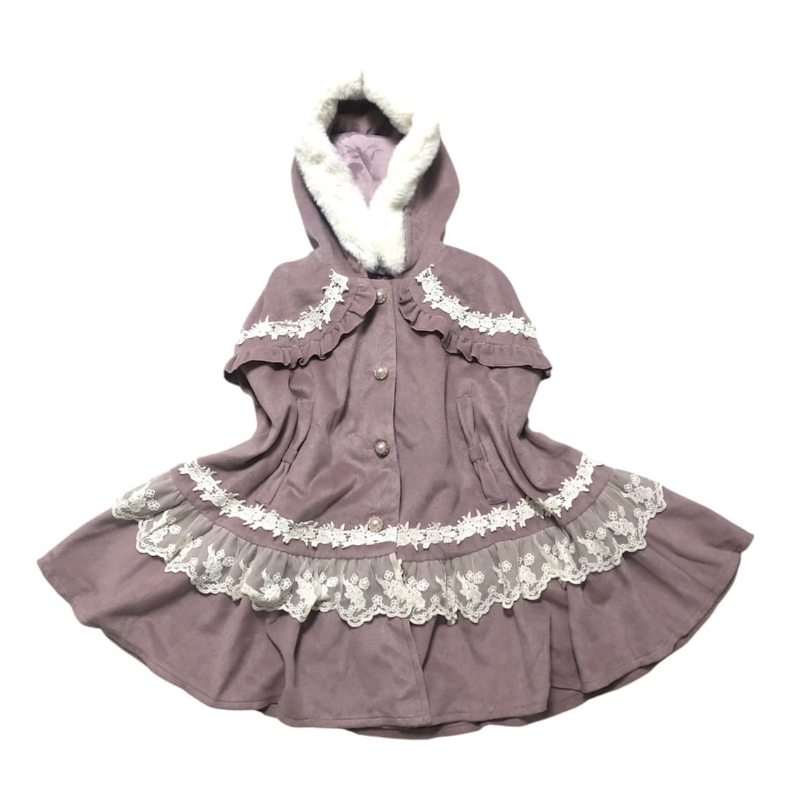 엑시즈팜 히메갸루 판초 케이프 라떼갸루 코트 빈티지 리즈리사 모리걸 상품이미지2