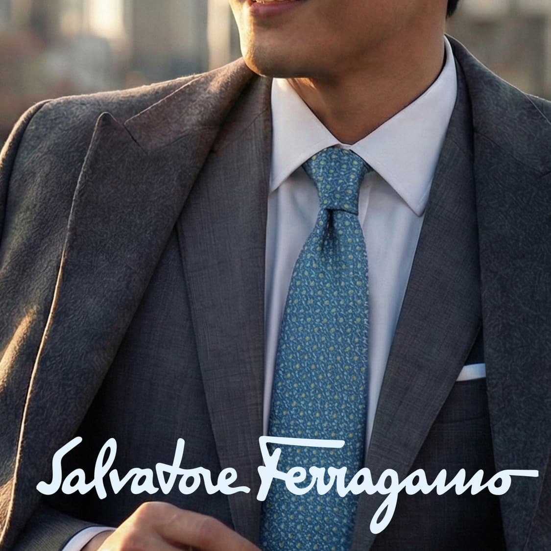 살바토레 페라가모 밀랍인형 모티브 넥타이 8.2cm A+등급 K1951 상품이미지1