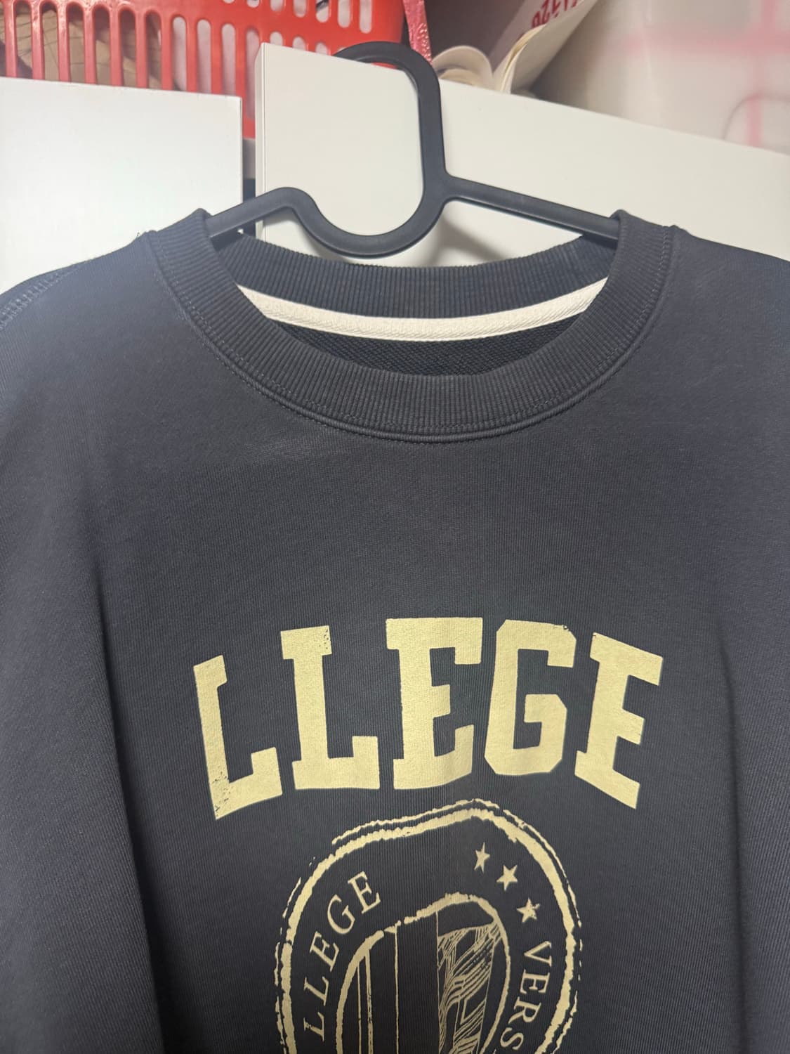 렉토 LLEGE 크롭 맨투맨 차콜 L사이즈 상품이미지2