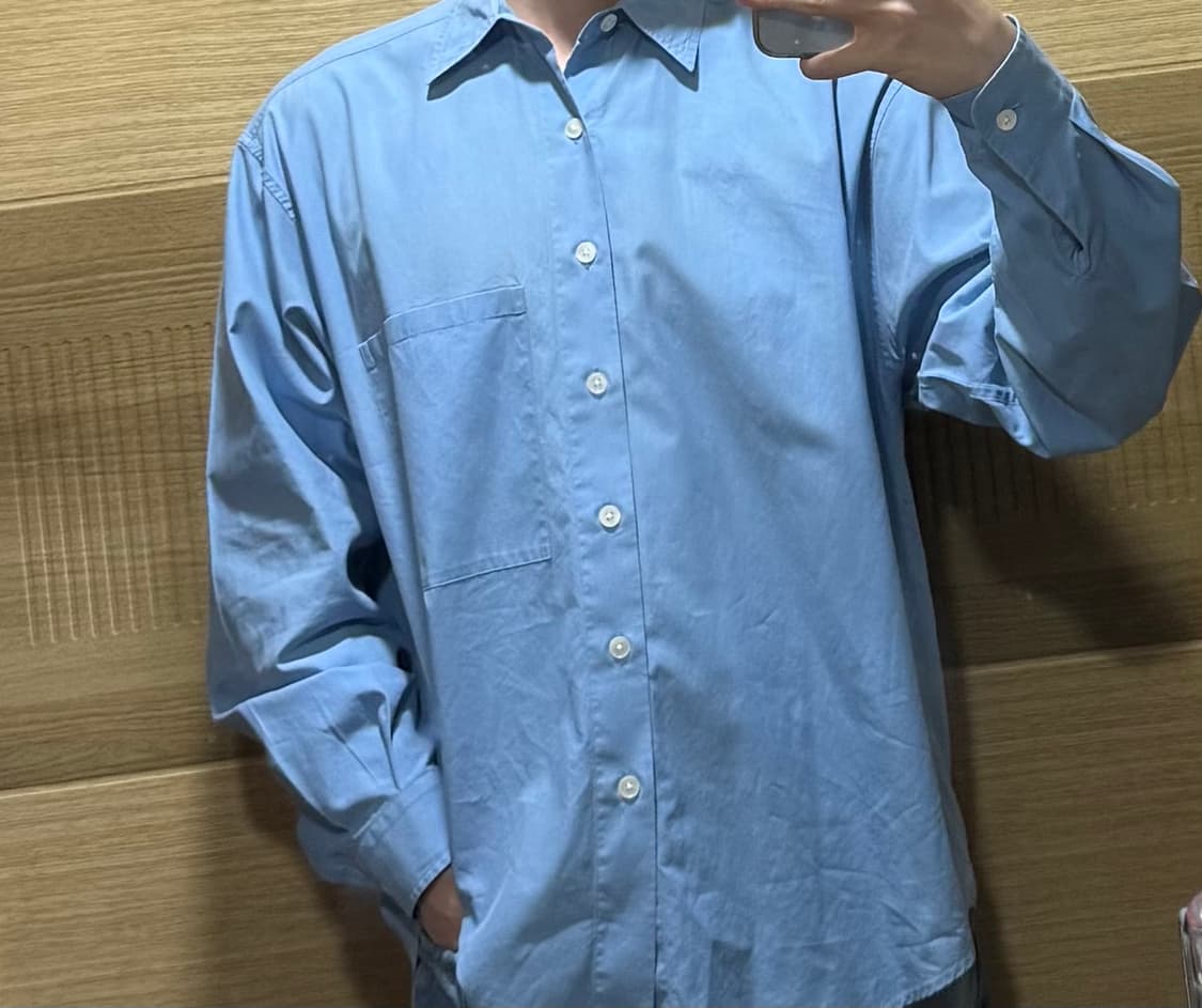 오라리 핀스 트윌 빅셔츠 블루 상품이미지2