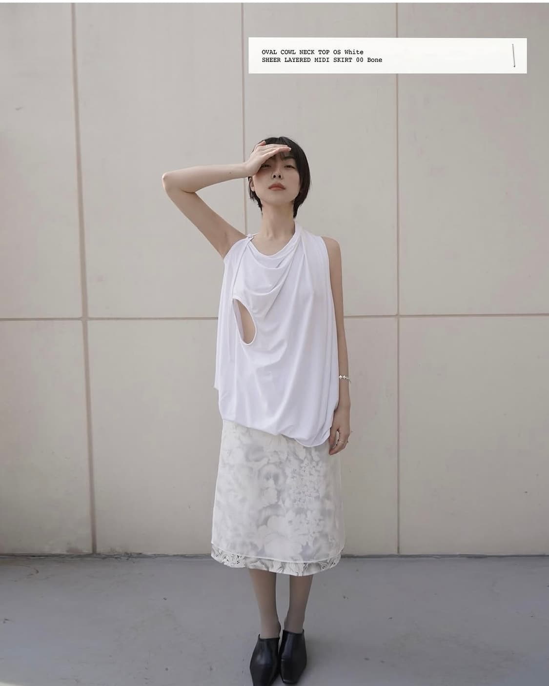 포코포스카 OVAL COWL NECK TOP 차콜 상품이미지4