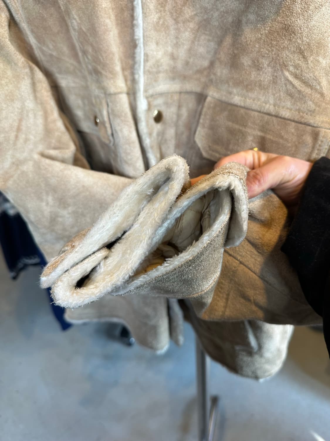 80-90s Grande Bay 헤비 리얼 레더 스웨이드 자켓 상품이미지6