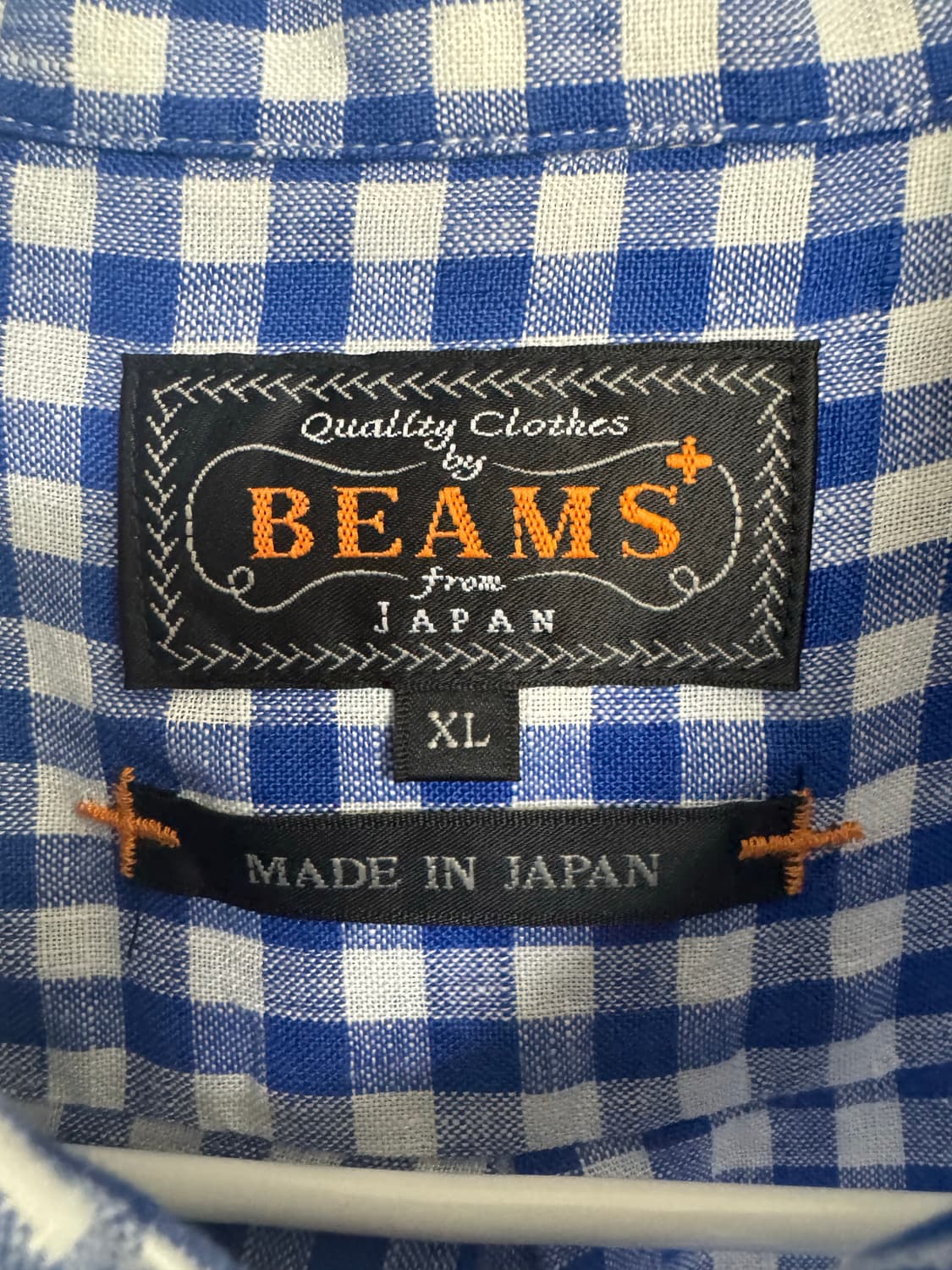 BEAMS 빔스 BD 깅엄 체크 린넨 셔츠 XL 상품이미지2