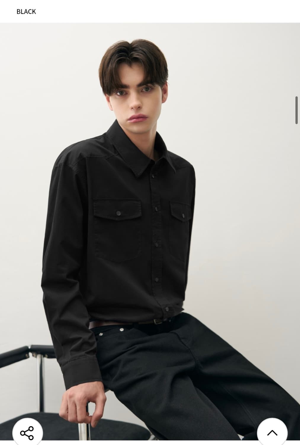 (L) 드로우핏 워시드 코튼 웨스턴 셔츠 [BLACK] 판매 상품이미지3