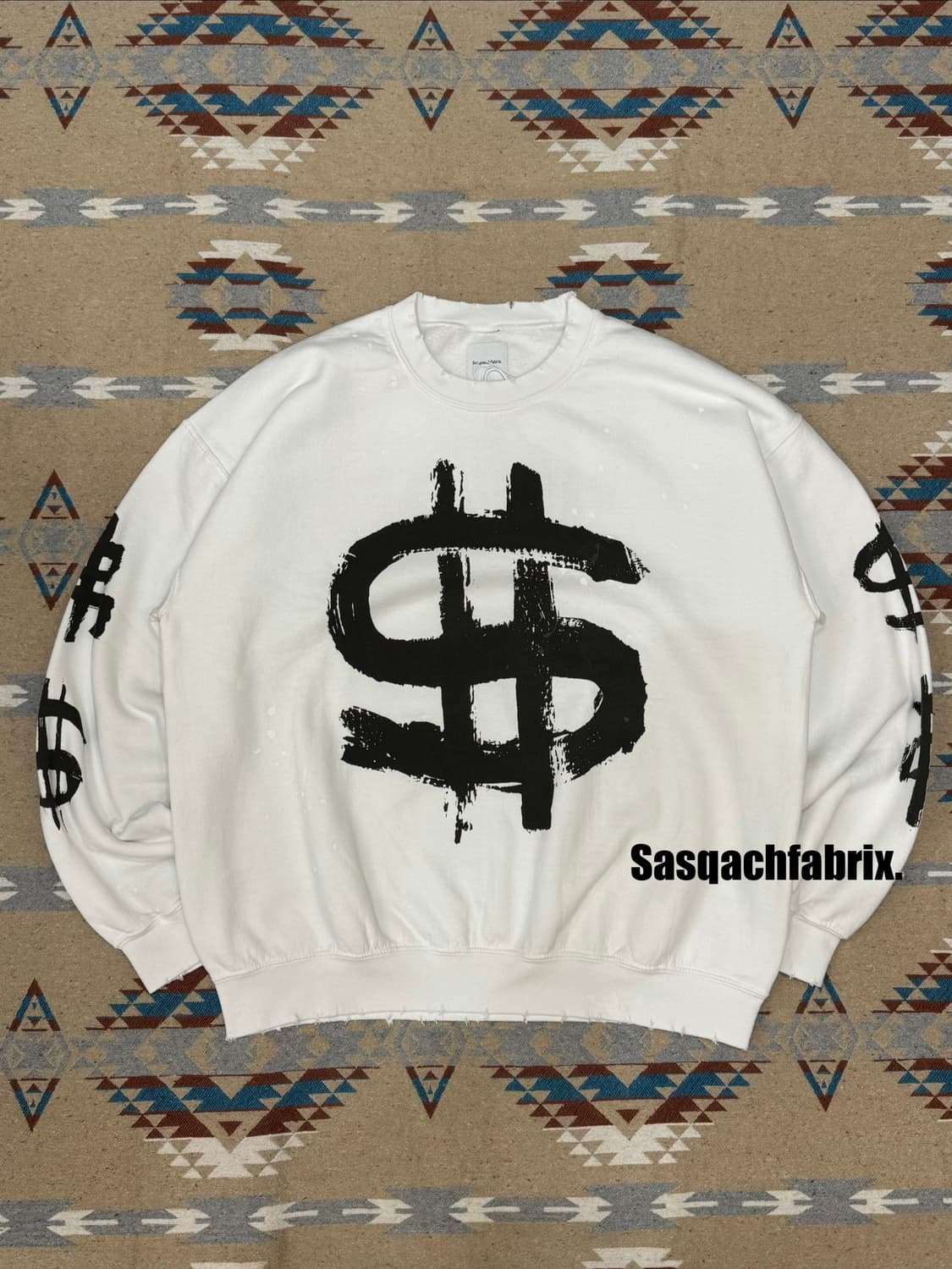 [L] 사스콰치패블릭스 빈티지 스웻 셔츠 화이트 상품이미지1