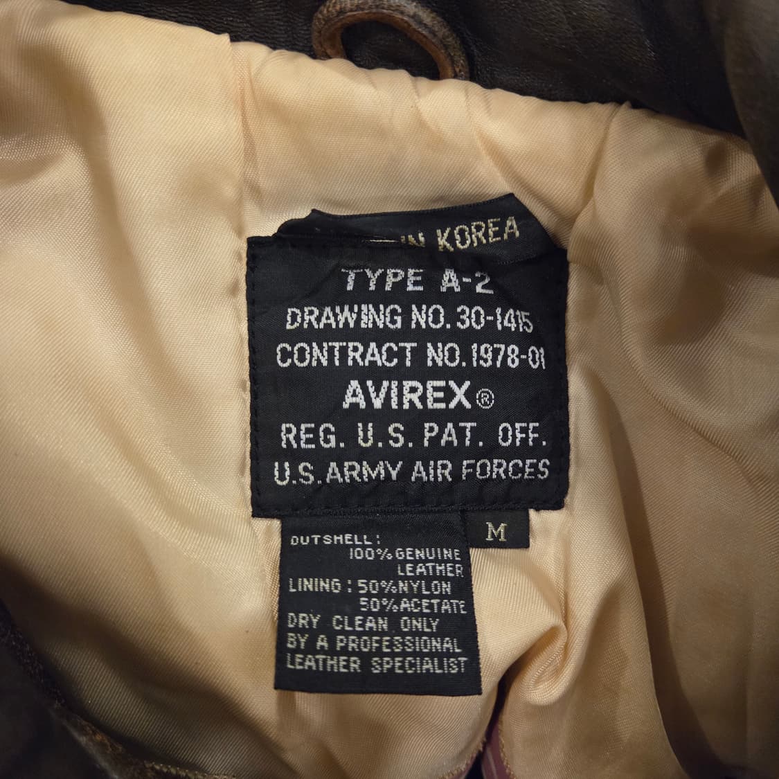 90s 아비렉스 a2 레더 자켓 m 상품이미지3