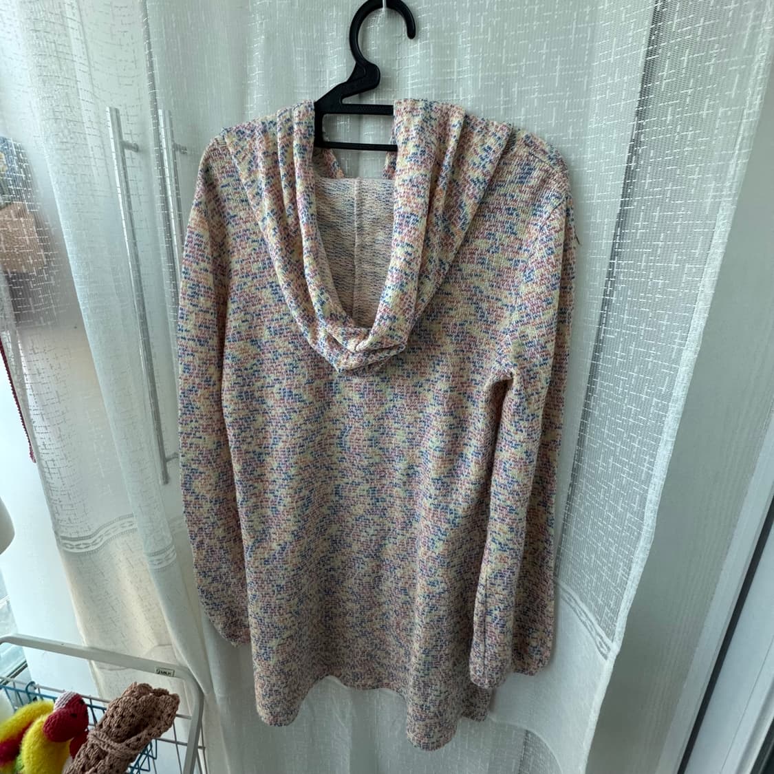 러블리 컬러풀 후드 니트 빈티지 롱티셔츠 상품이미지8