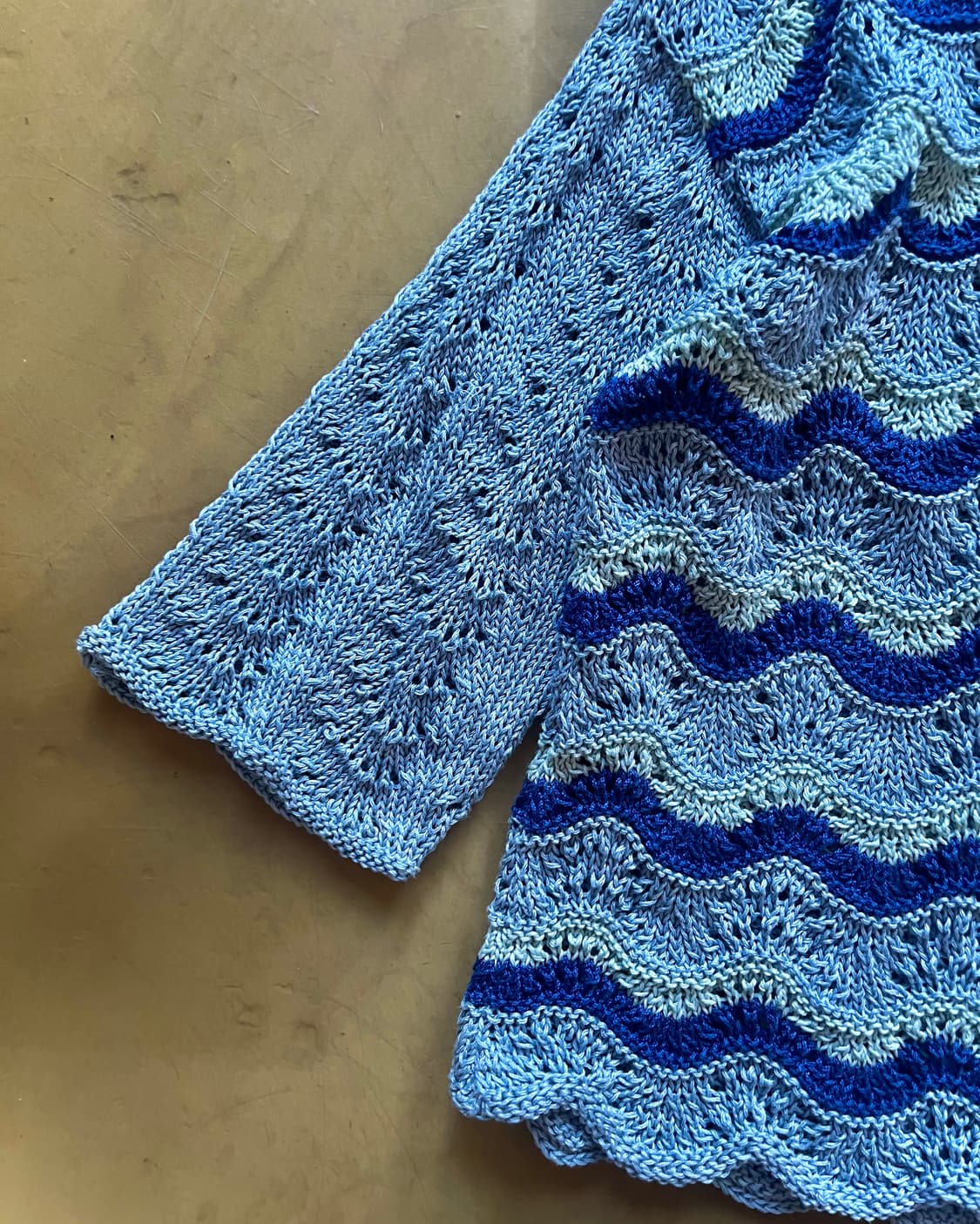 Jpn Vintage Waves Pattern Mesh Knit 상품이미지7