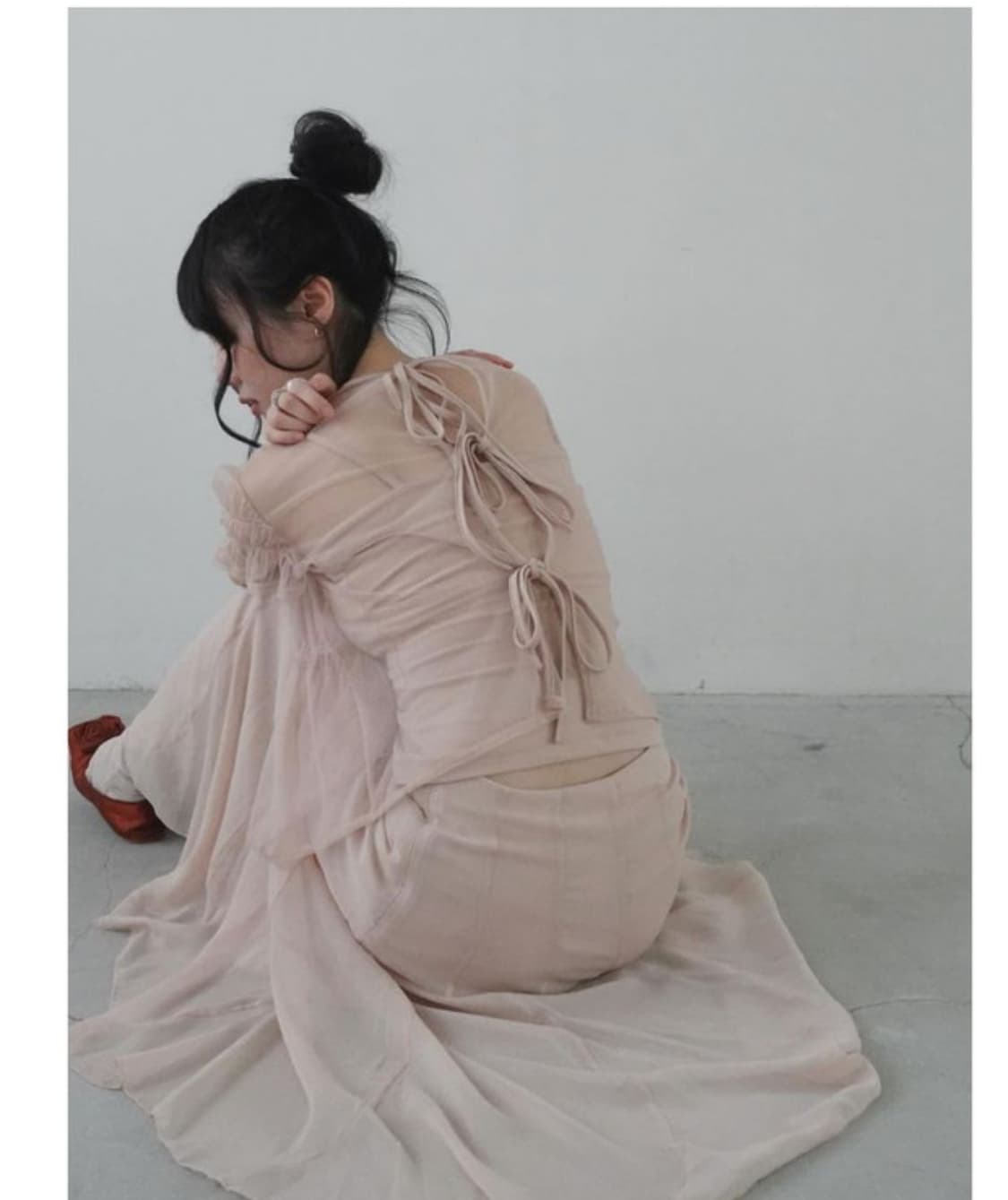 아델리오 쉬폰 셋업 ribbon chiffon 상품이미지1