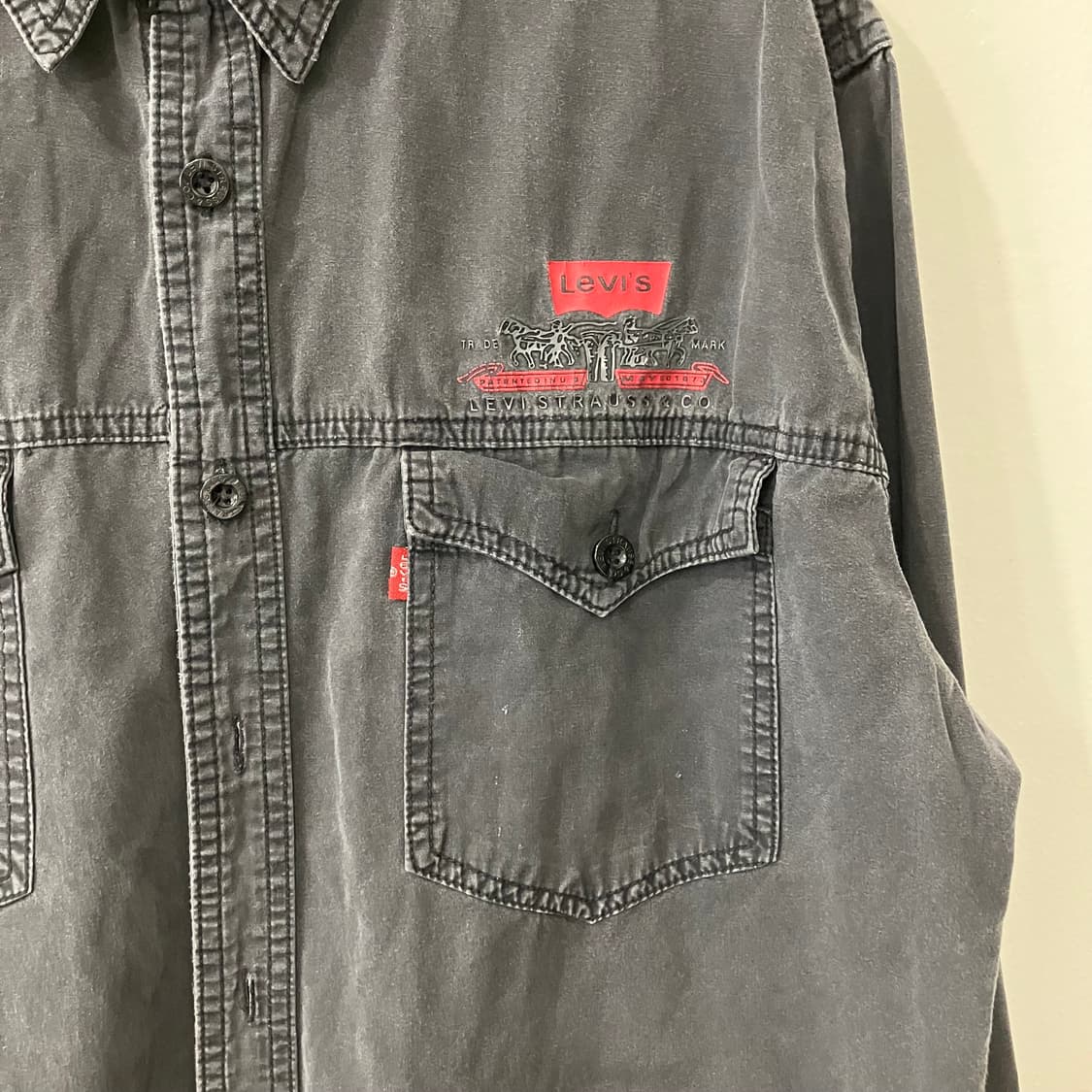 118 리바이스 웨스턴 흑청 데님 셔츠 빈티지 상품이미지5