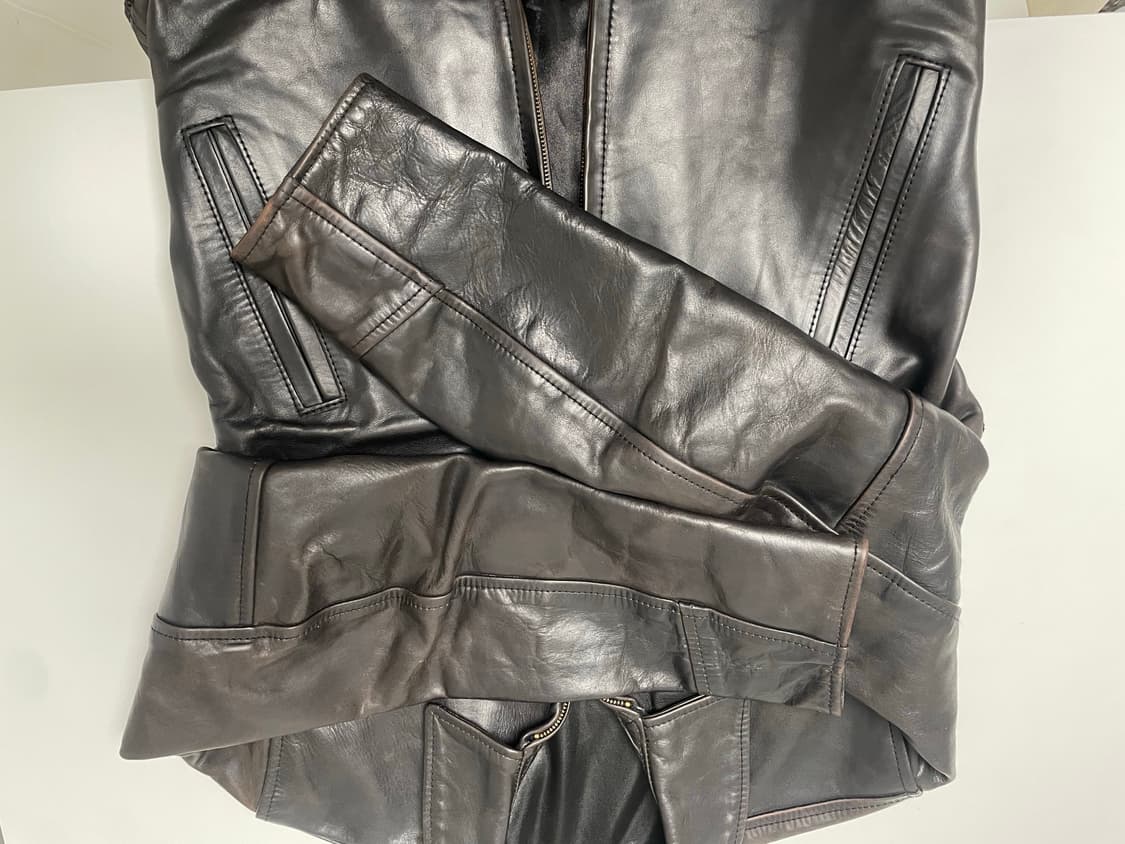 에어로레더 하프벨트 말가죽 텀블드 크롬악셀 블랙 38(안감교체) 상품이미지7