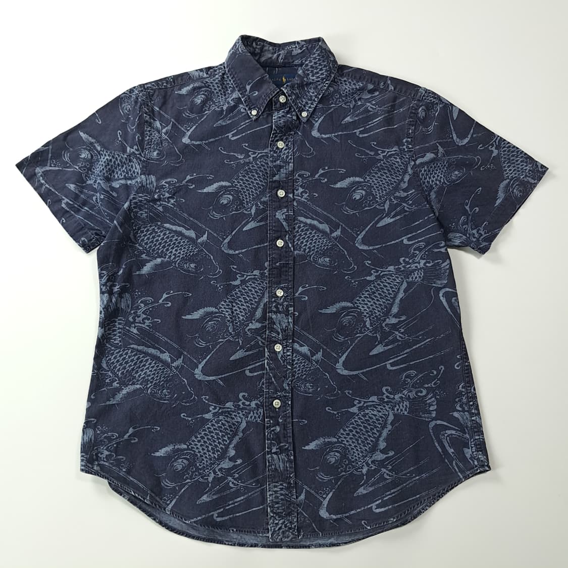 CK396 L 폴로 잉어 그래픽 슬림핏 반팔 셔츠 남방 상품이미지1