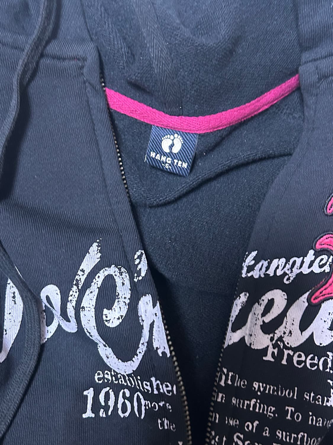 행텐 빈티지 패치 프린팅 후드집업 상품이미지3