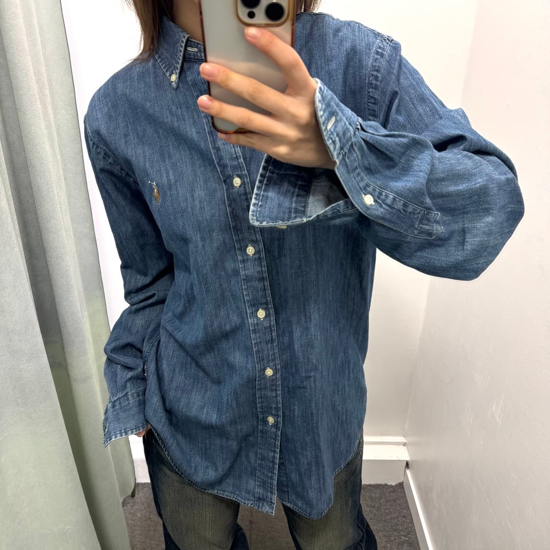 폴로 클래식핏 데님 셔츠 상품이미지1