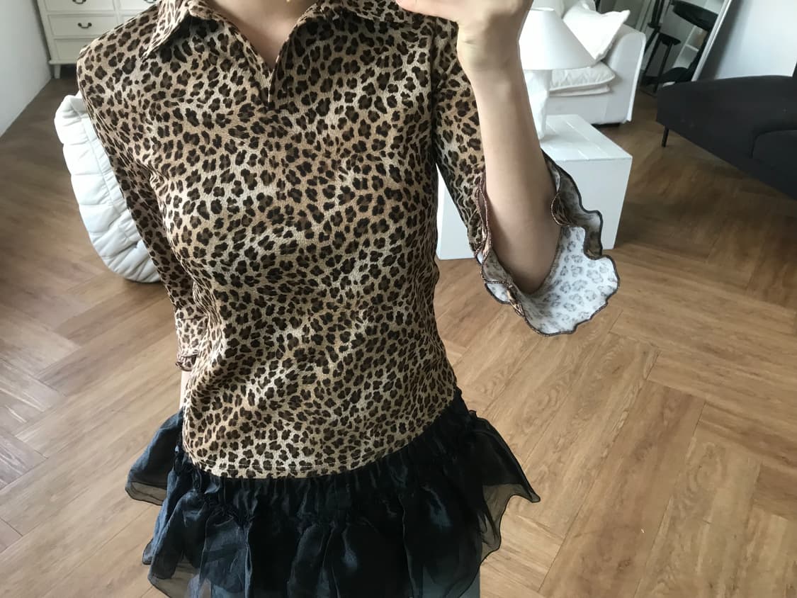 vintage leopard pattern top 상품이미지6