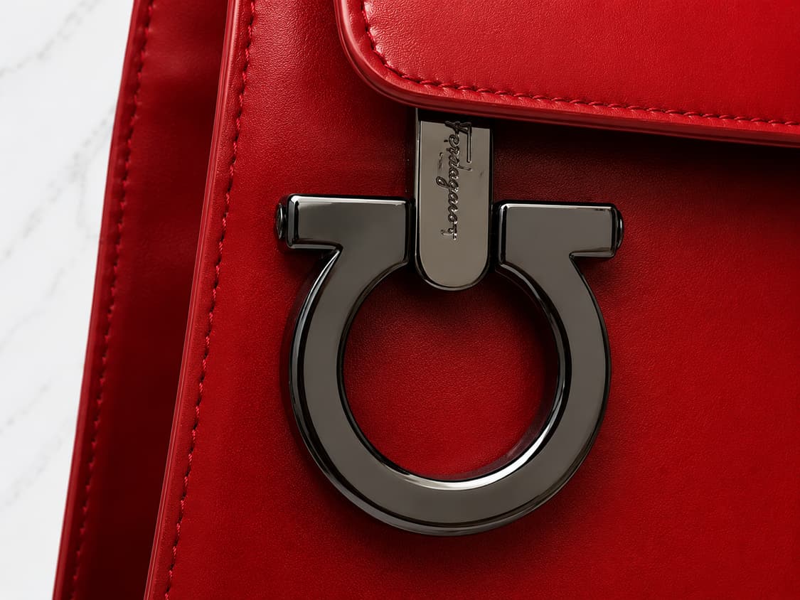 Ferragamo 2008's 페라가모 간치니 옴브레 페이턴트 레더 숄더 상품이미지4