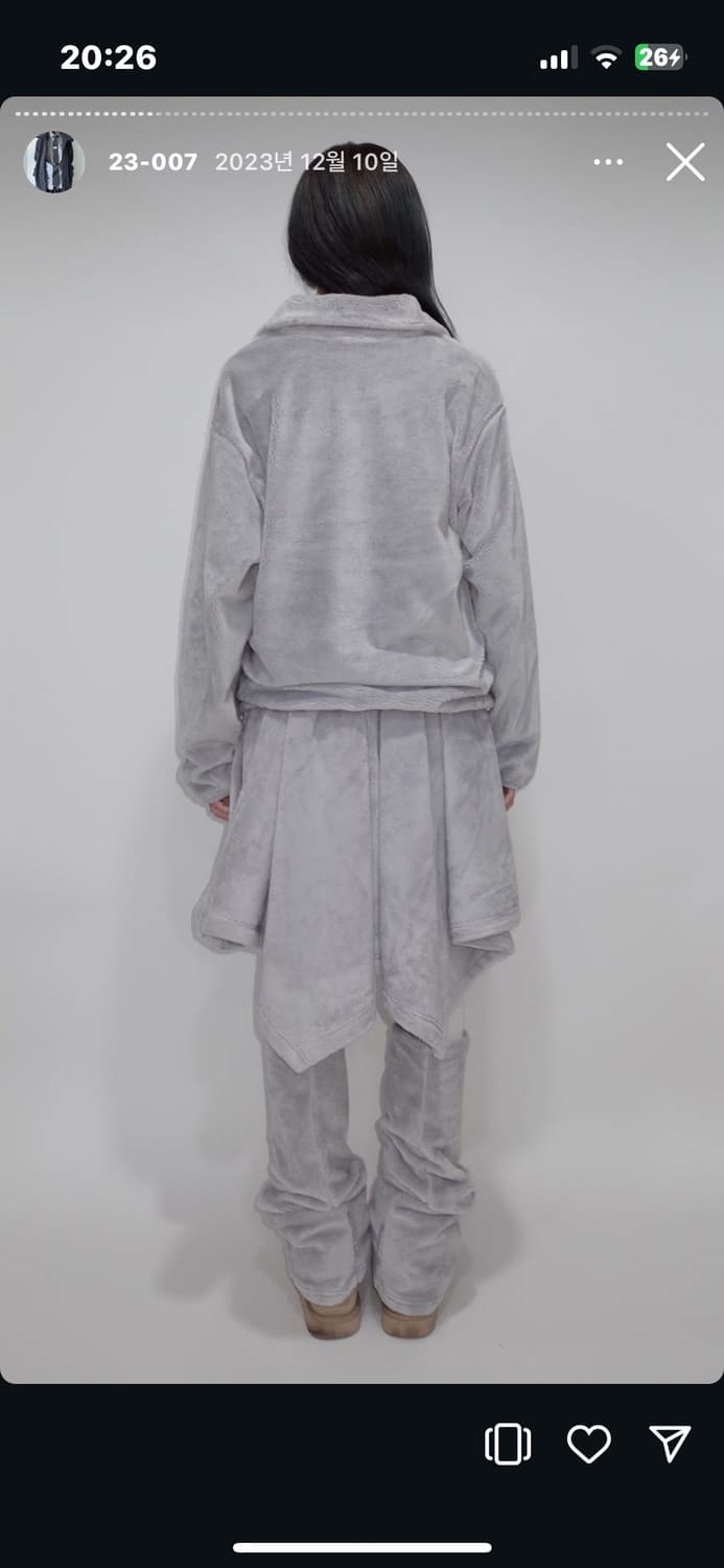 지초이 컴포트 23-007 후리스 스커트 그레이 상품이미지1