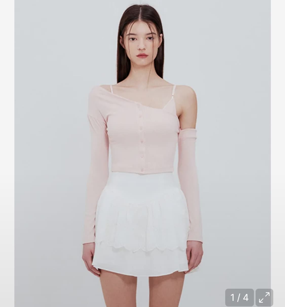 수지,아현착용) 낫유어로즈 언발란스 가디건 세트 상품이미지3