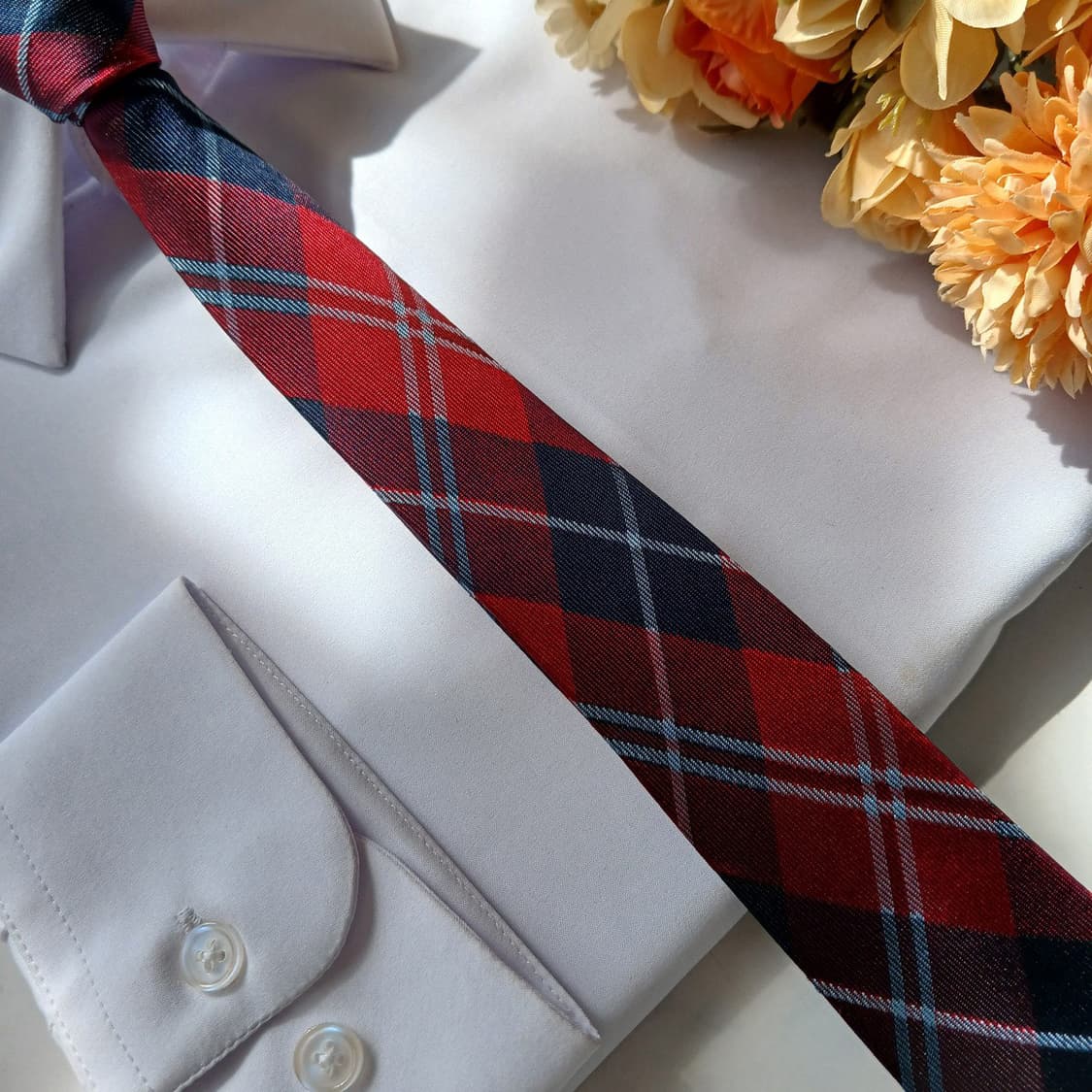 바나나 리퍼블릭 실크 레드 체크 넥타이 7.5cm S등급 G19
 상품이미지6