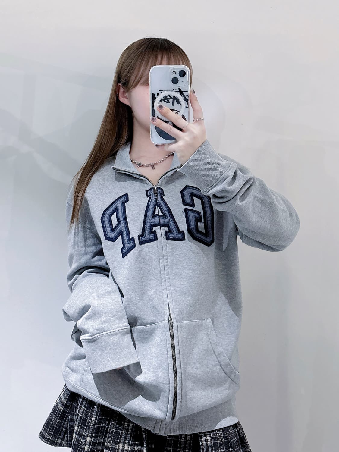 갭 그레이 빅로고 코튼 집업 상품이미지2