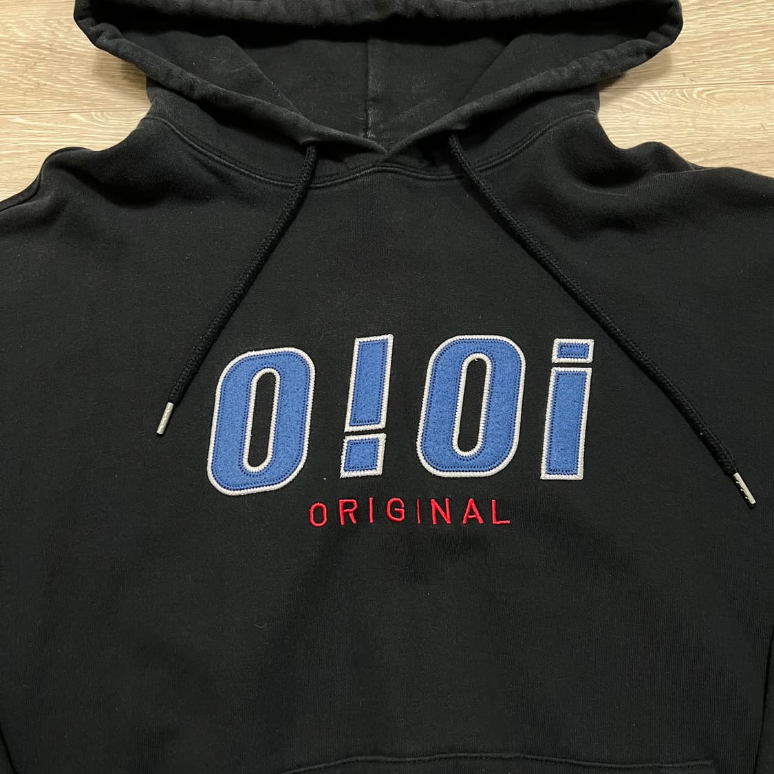 OiOi 오아이오아이 공용 오버사이즈 빅로고 후드티 [블랙] L/100 상품이미지4