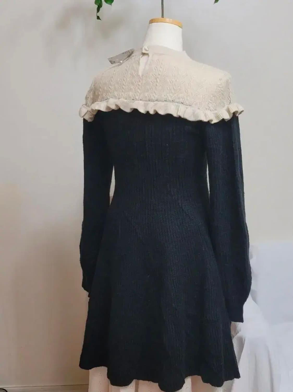 일본빈티지 새제품 axes femme 블랙 니트 원피스 상품이미지5