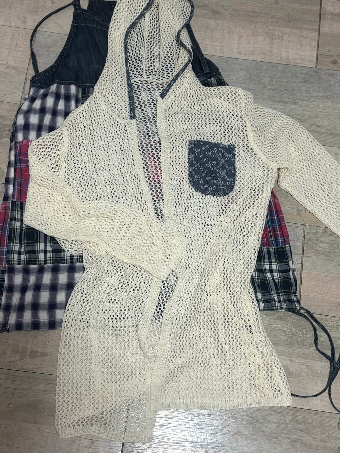 체크나시원피스 가디건세트 상품이미지3