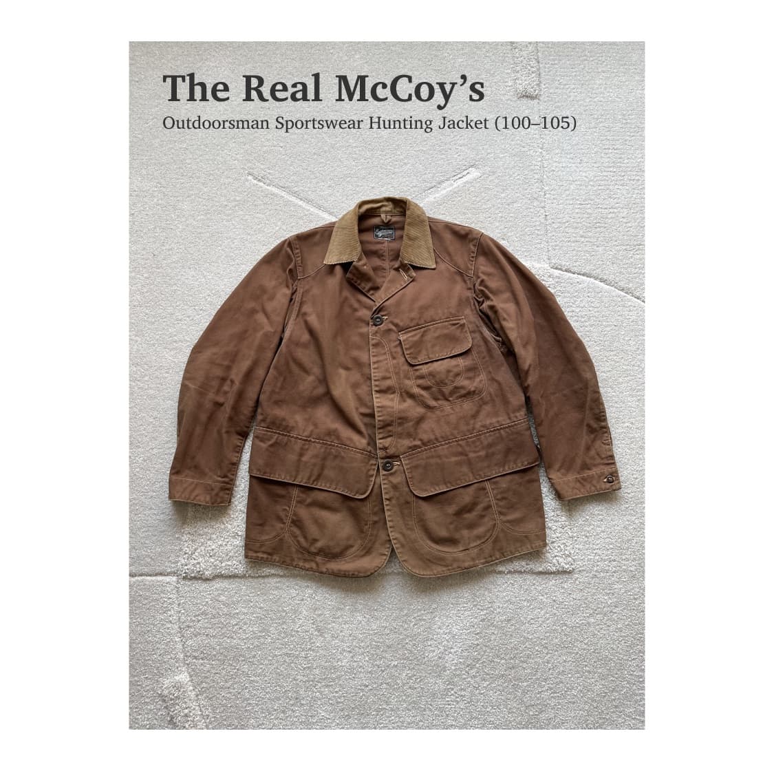 리얼맥코이 아웃도어스맨 스포츠웨어 헌팅 자켓 (100-105) 상품이미지1