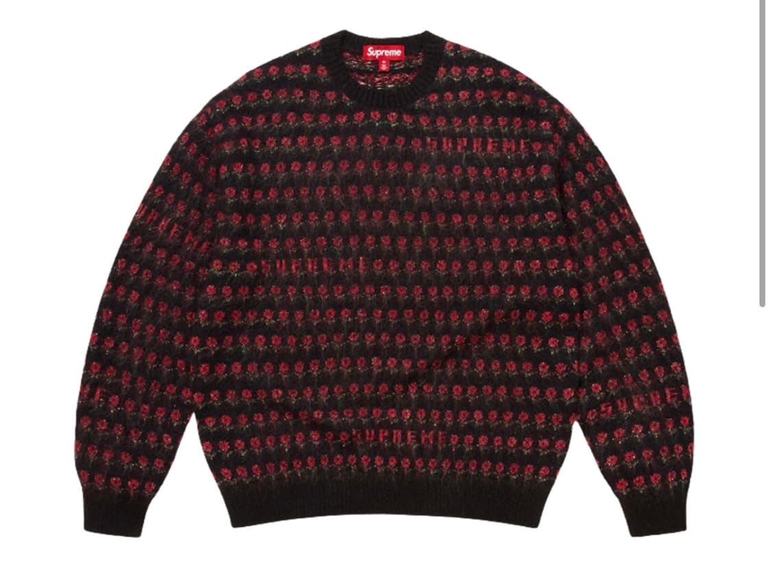 슈프림 플라워 메탈릭 스웨터 블랙 M 상품이미지1