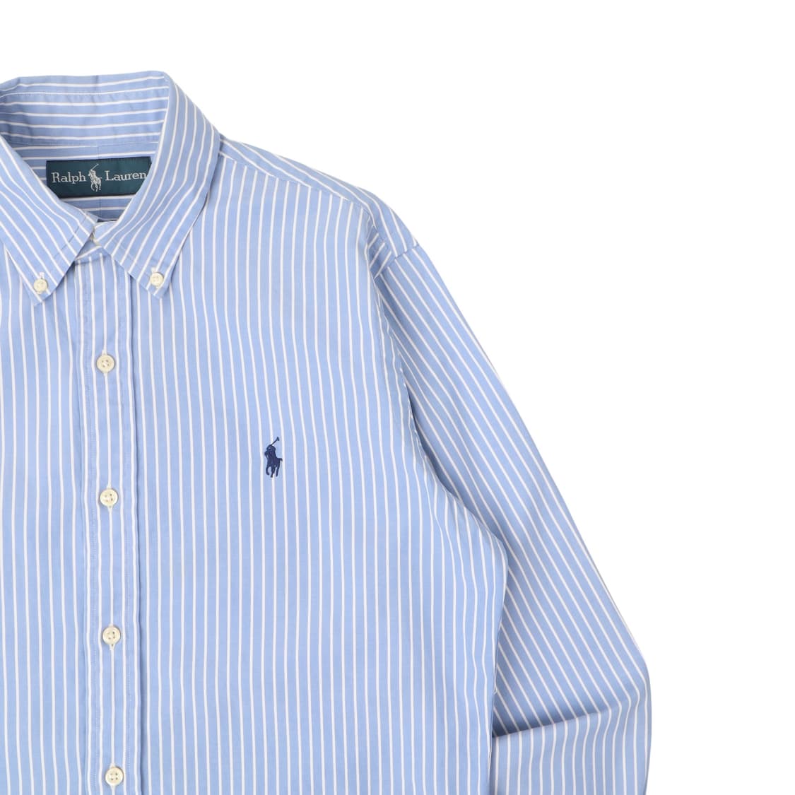 폴로 랄프로렌 라이트 블루 스트라이프 코튼 셔츠 상품이미지3