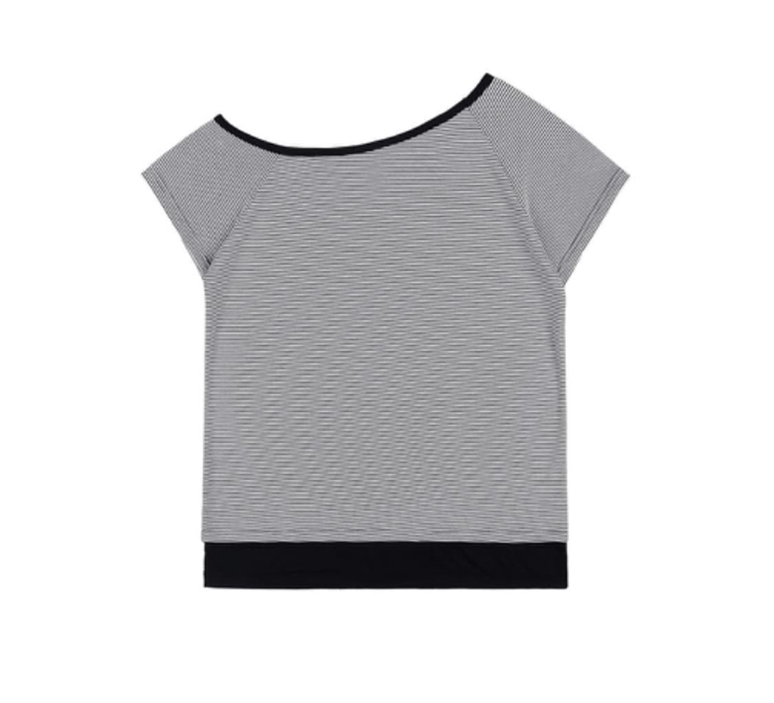 Fancyclub 팬시클럽 원숄더 스트라이프 반팔티셔츠 상품이미지2