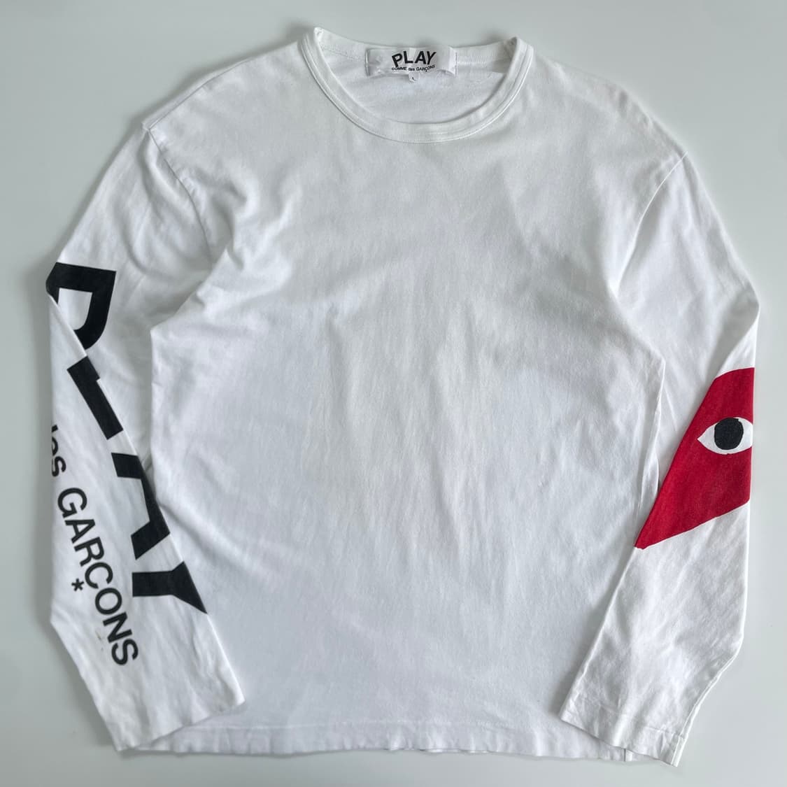 Comme des Garcons  꼼데가르송 슬리브로고 화이트 롱슬리브 상품이미지1