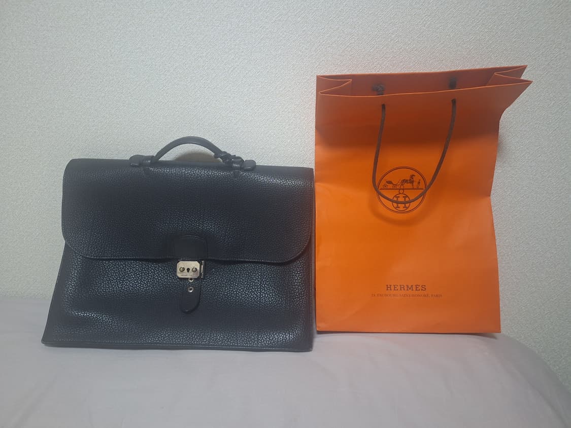 에르메스 삭아데페슈 남성 서류가방 블랙 | 정품 | 상태좋음 상품이미지2