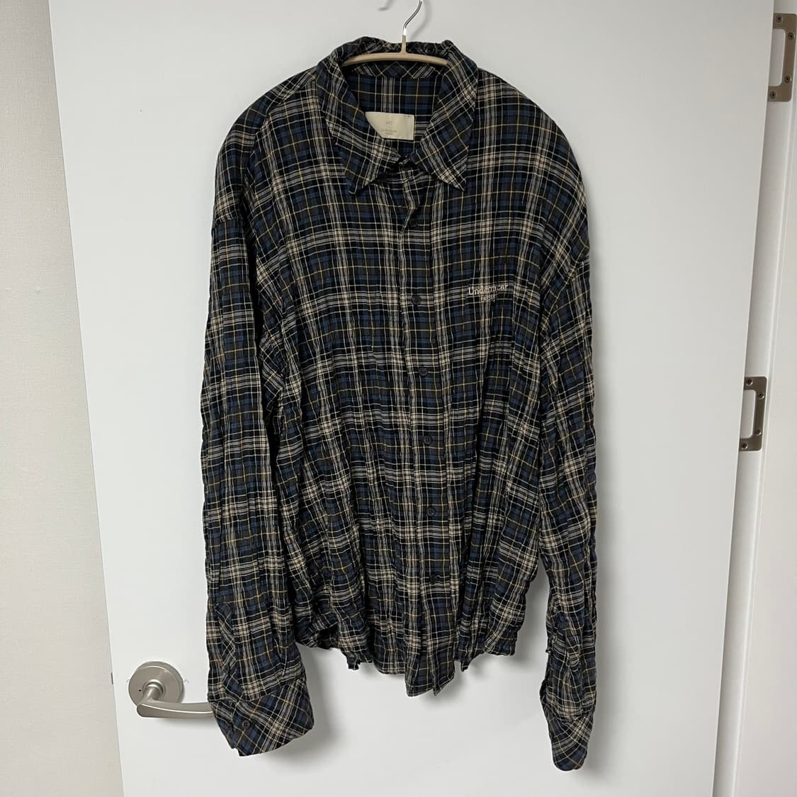 1 언더마이카 블루 체크셔츠 상품이미지1
