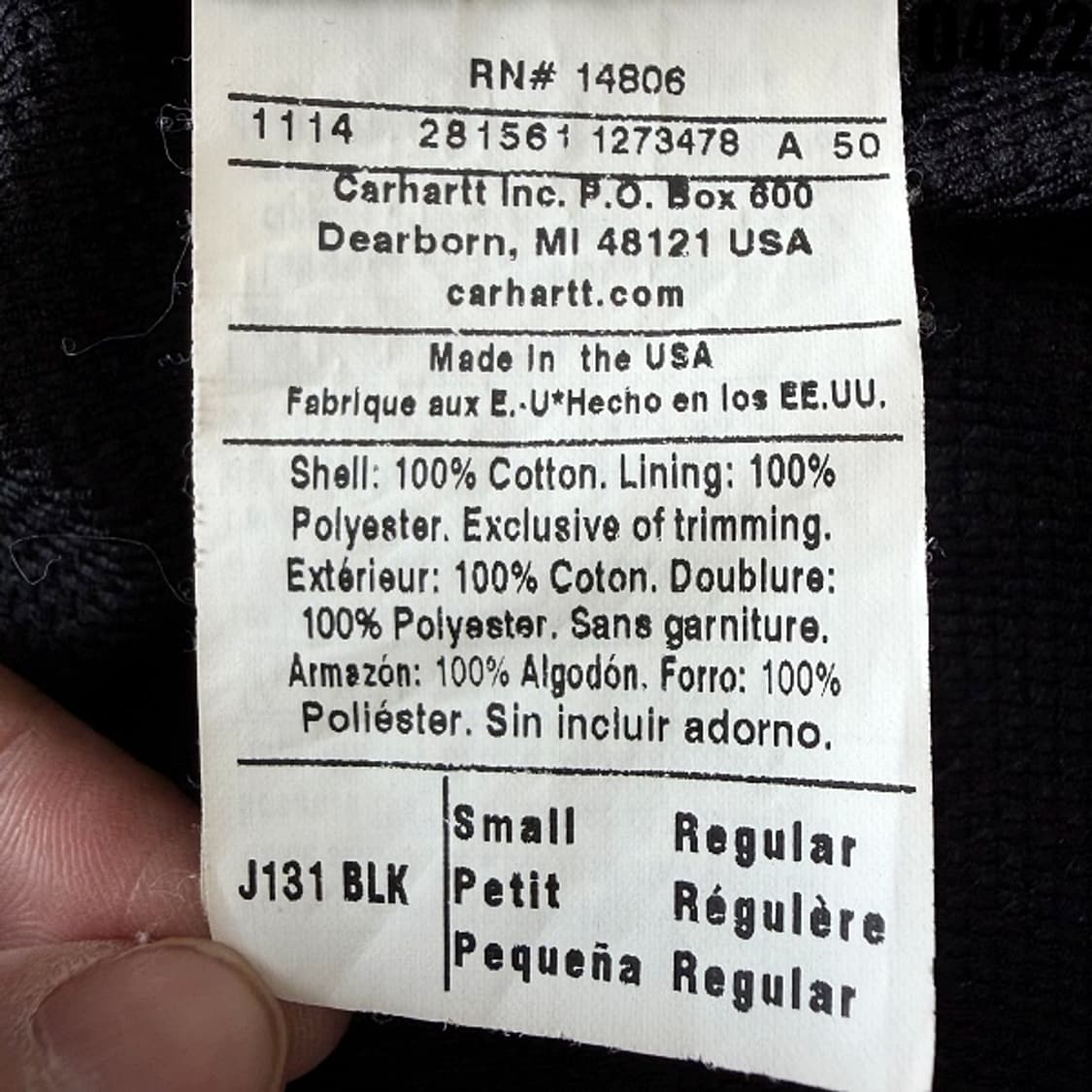 CARHARTT 후드 집업 자켓 S 0422 상품이미지8