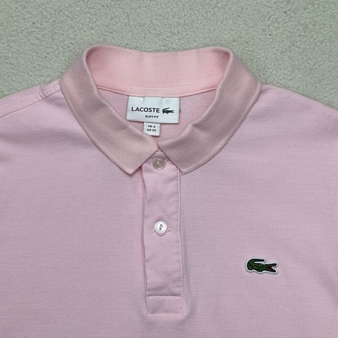 LACOSTE 슬림핏 피케 카라 반팔티 XS 상품이미지5