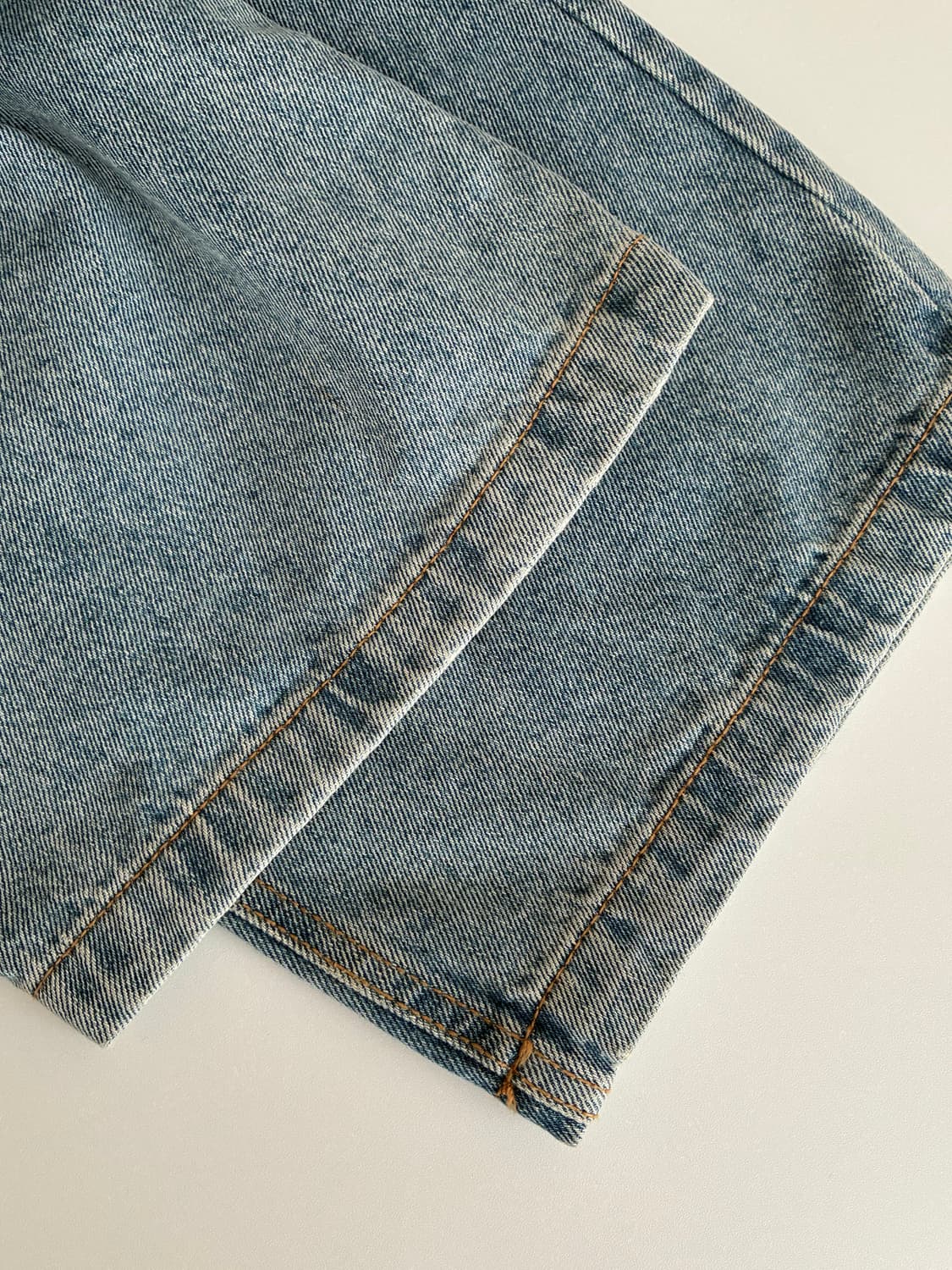 XL) 낫포너드 와이드 데님 팬츠 연청 상품이미지7