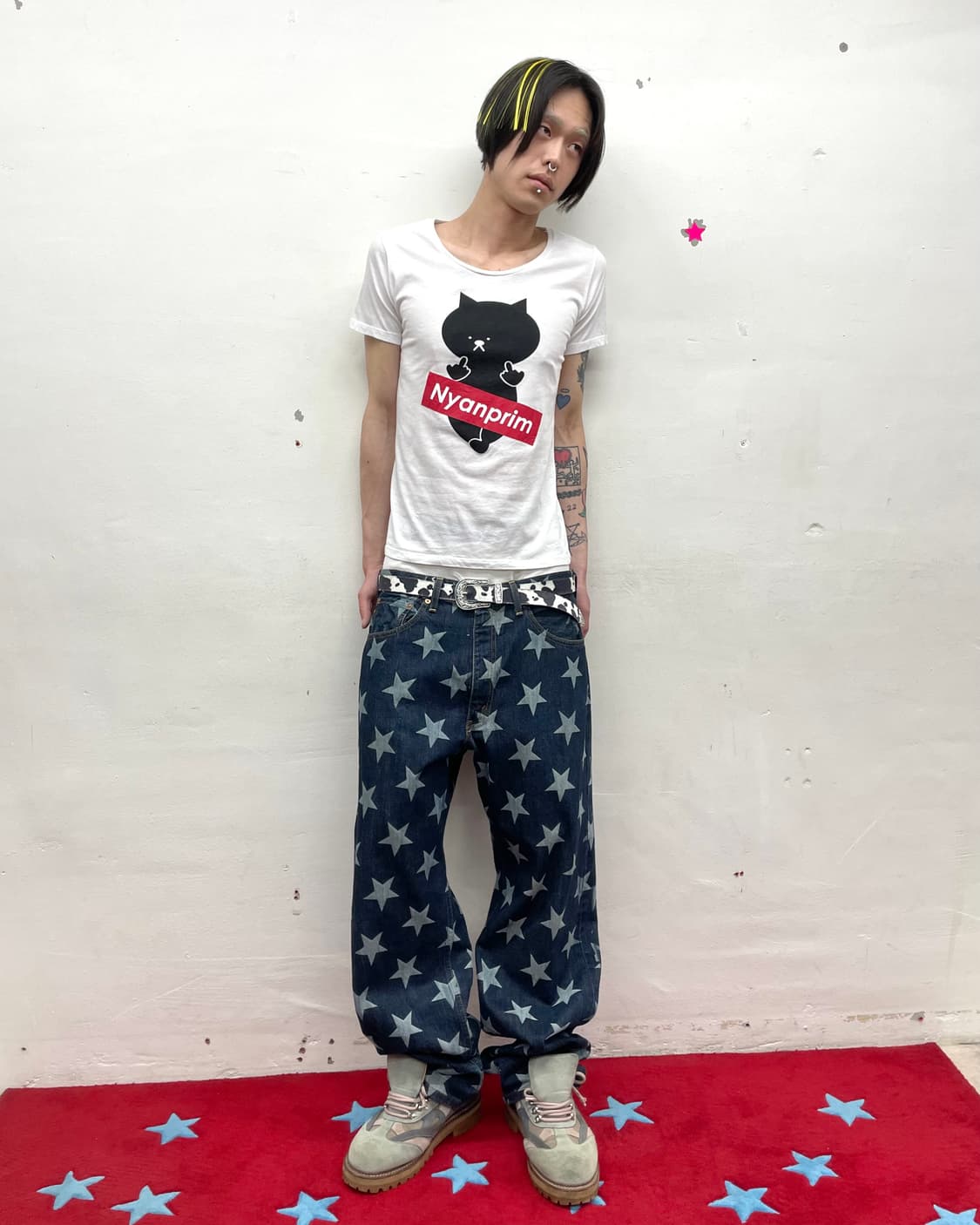 Cat fuck White T-shirt  상품이미지4