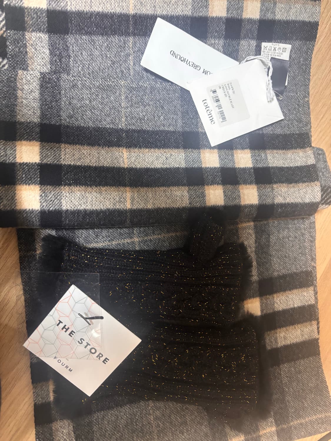 토템 체크 머플러 + 한섬 편집샵 장갑 톰그레이하운드  상품이미지1