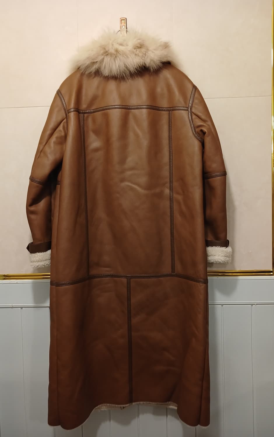 시슬리 정품 여성 합성가죽 소재 100% 롱 코트 42 사이즈 상품이미지10