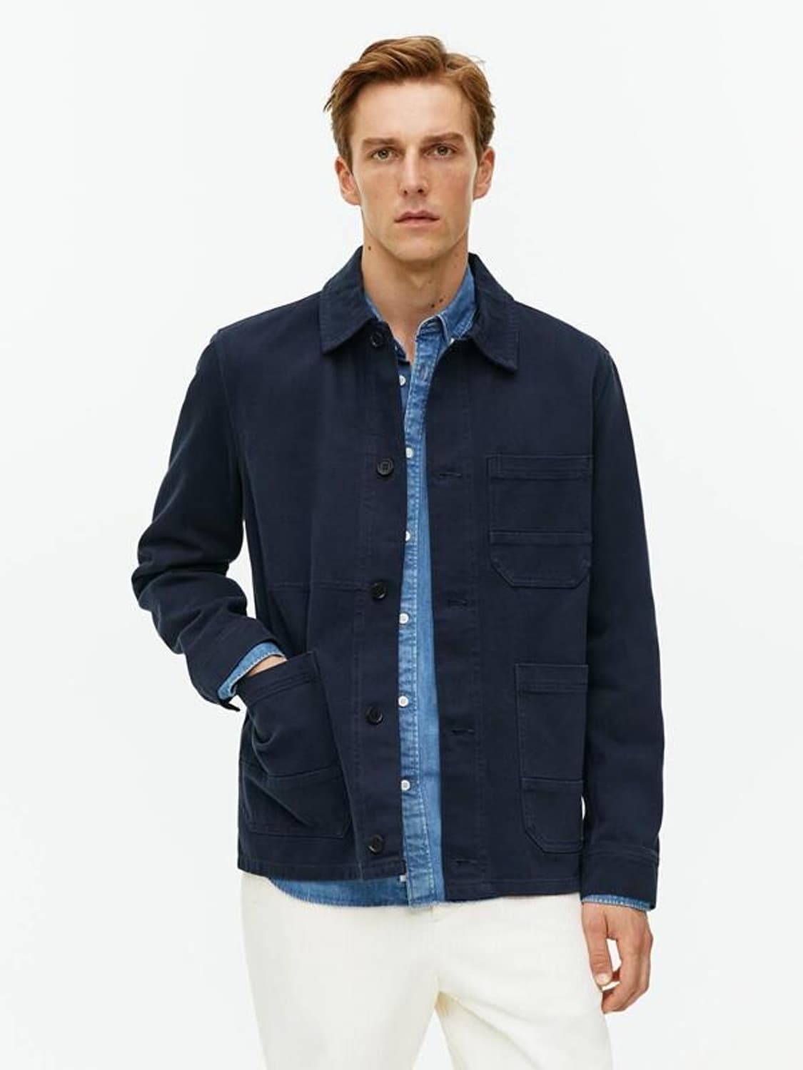 아르켓 워시드 트윌 워크자켓 네이비 상품이미지2