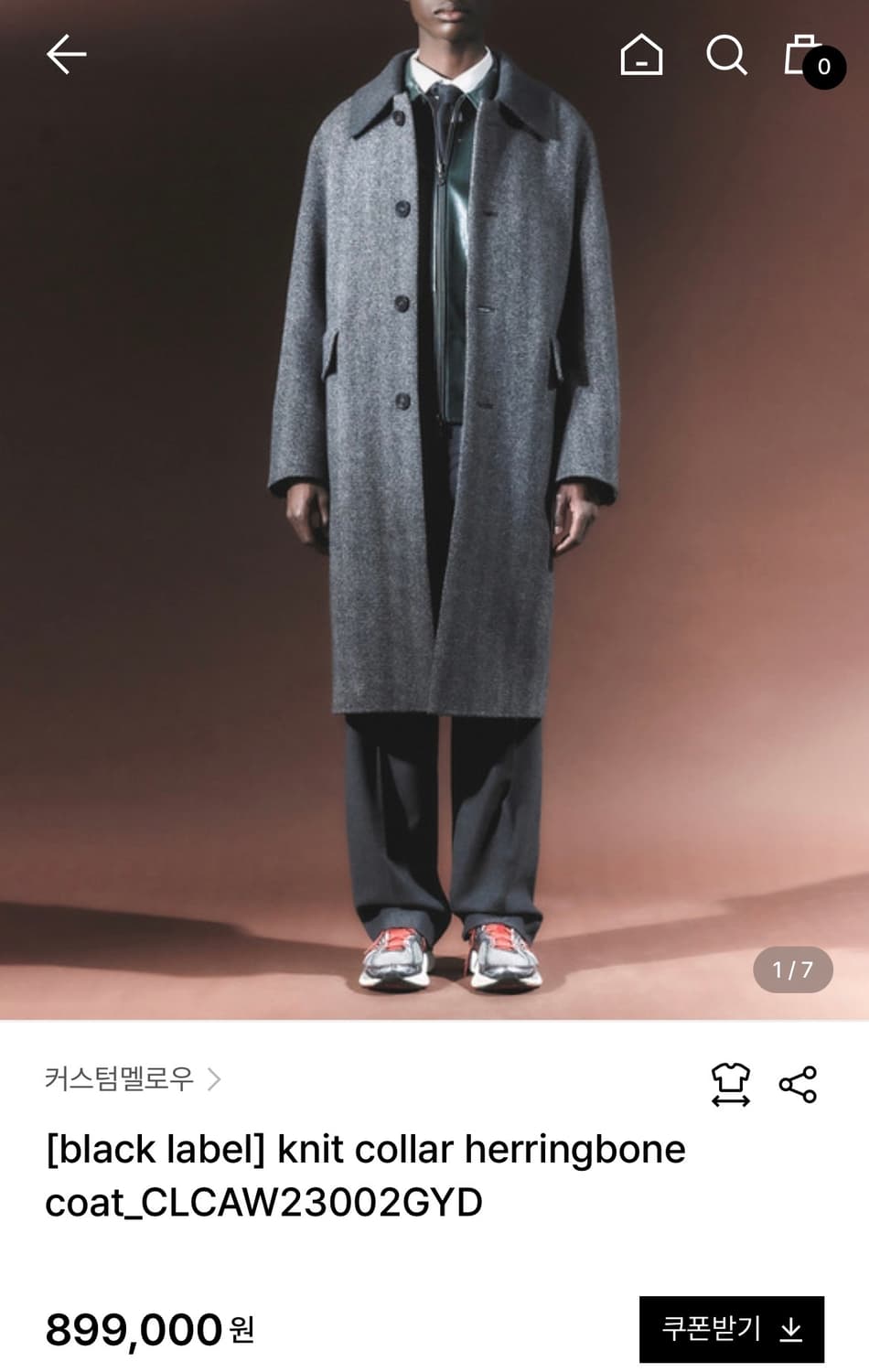 [115] 커스텀멜로우 캐시미어 헤링본 오버코트 상품이미지1