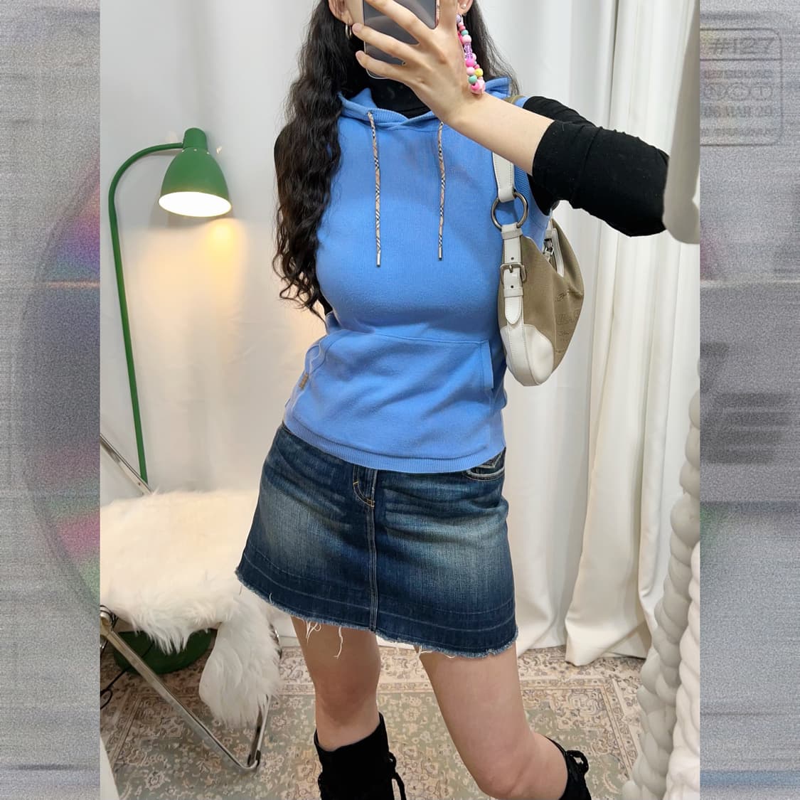 버버리 블루 후드 베스트 상품이미지2