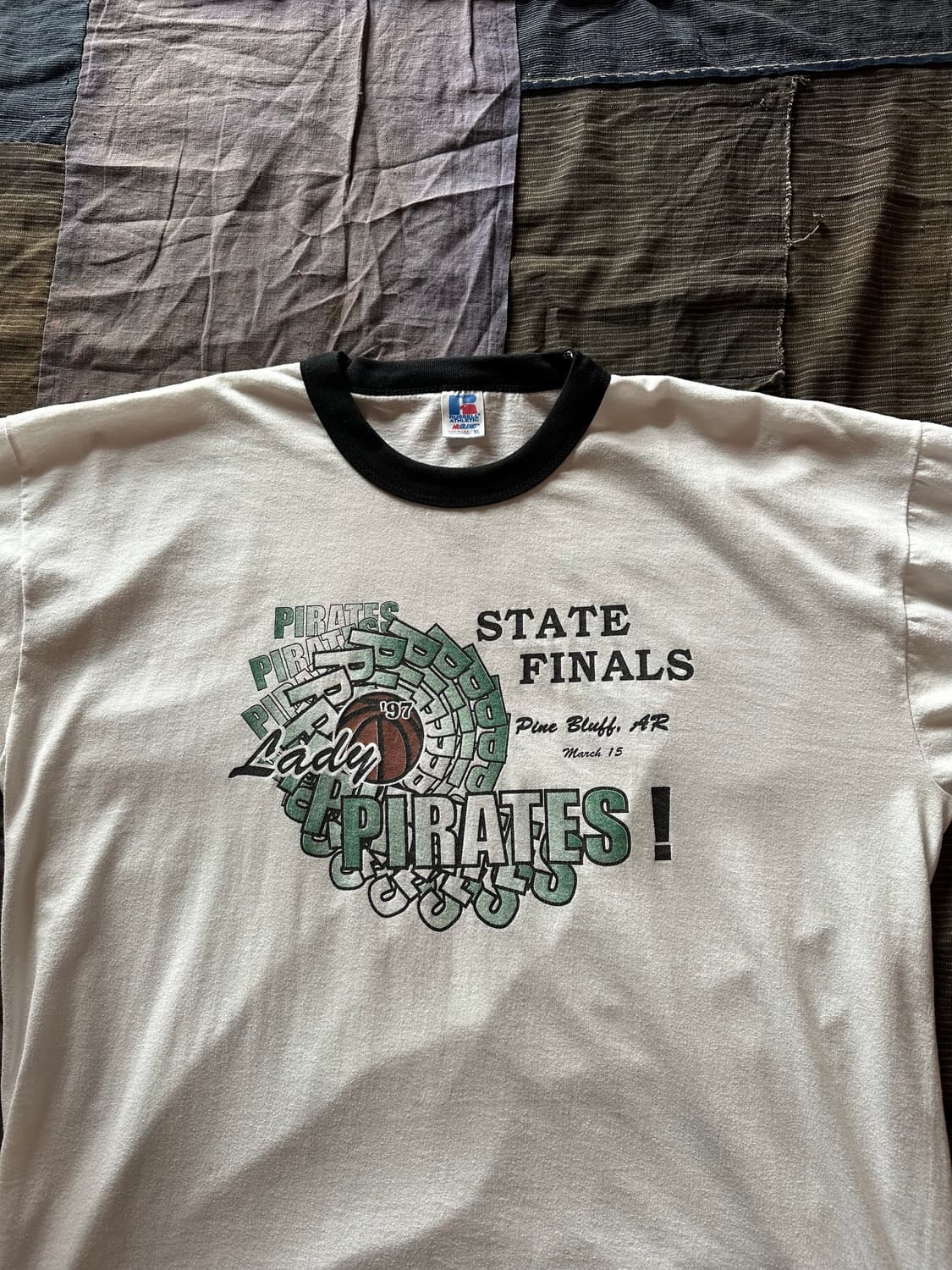 90s USA Russell Vintage Ringer T Shirt 상품이미지2